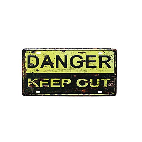 Image of Zesta Bathroom Decor Items Washroom Decor Tin Sign | Aesthetic Posters Wall Poster for Bedroom | Magnetic Cafe Decoration Items / Restaurant Decorations Items | Quirky Home Decor Bar Accent - Danger Keep Out