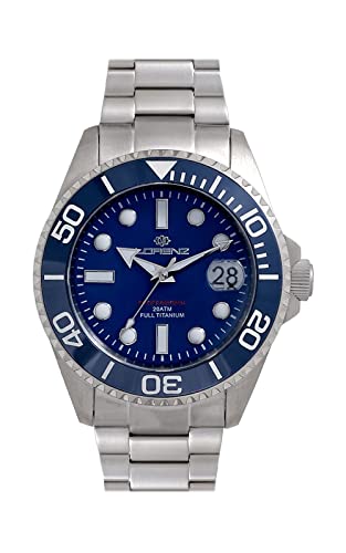 Water Resistant 10 Atm. Datario giorno del mese a ore 3 con lente.