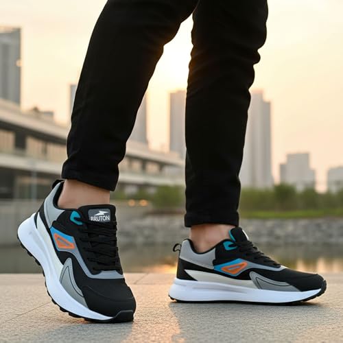 Image of BRUTON Retro Classics-620 Men's Running Shoes | Lightweight Sports Shoes for Men | Comfortable Walking Jogging Gym Shoes | Breathable Lace-Up Training Footwear