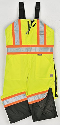 WORK KING Hi-Vis Insulated Bibs, Flo Green, L