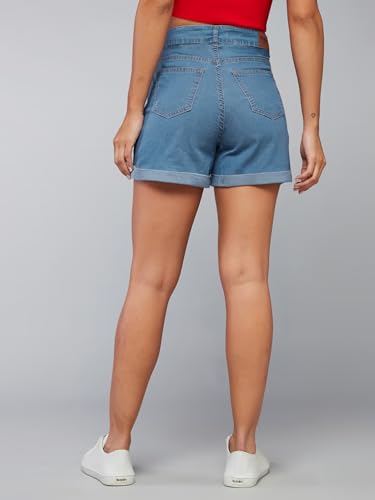 Image of Dolce Crudo Women's Regular High Rise Stretchable Denim Shorts