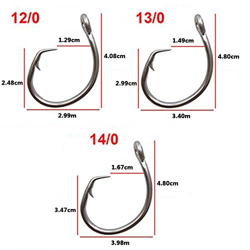 最安値 釣り針 マグロ 超強靱 管付 ステンレス釣り針 ムツ針 カエシ付き 大物 海釣り 10 本 8 0 14 0 7サイズ 10本13 0 の価格比較