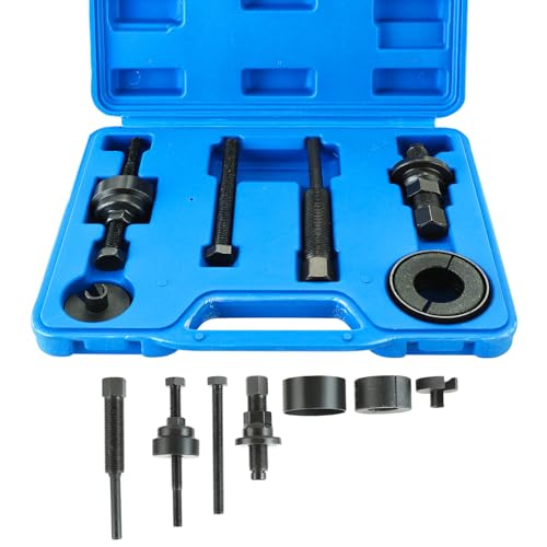 NYXOVA Power Steering Pump Pulley Removal Tool Power Steering Pulley Puller Installer Tool Set Pump Pulley Puller Remover and Installer Tools Compatible with Ford (Blue)