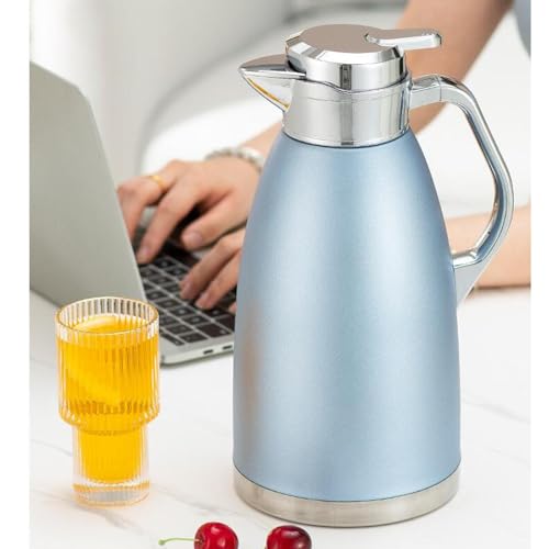 Image of Thermal Insulated Carafes Kettle 2.3L Drink Dispenser for Office Coffee Blue | Kitchen Dining & Bar | Dinnerware & Serving Dishes | Pitchers