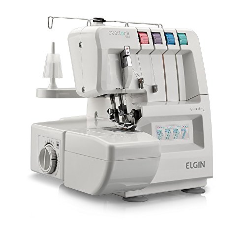 Máquina de Costura Overlock 1000 Elgin Portátil 1300 pontos por minuto Branca 110V