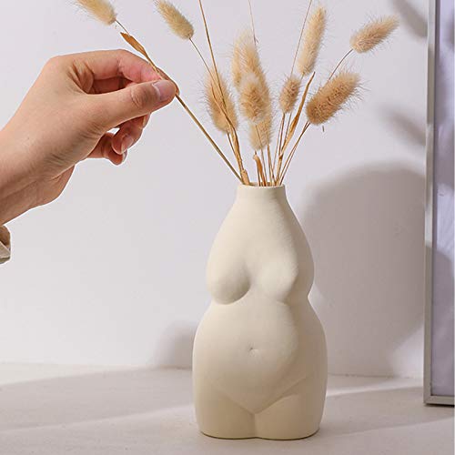 Hey_you Menschlicher Körper Vase, 16 cm weiblicher Körper Keramik Blumenvase Blumenbehälter für Home Office Dekor, Geschenk für Valentinstag Hochzeit Einweihungsparty Dekoration Cover