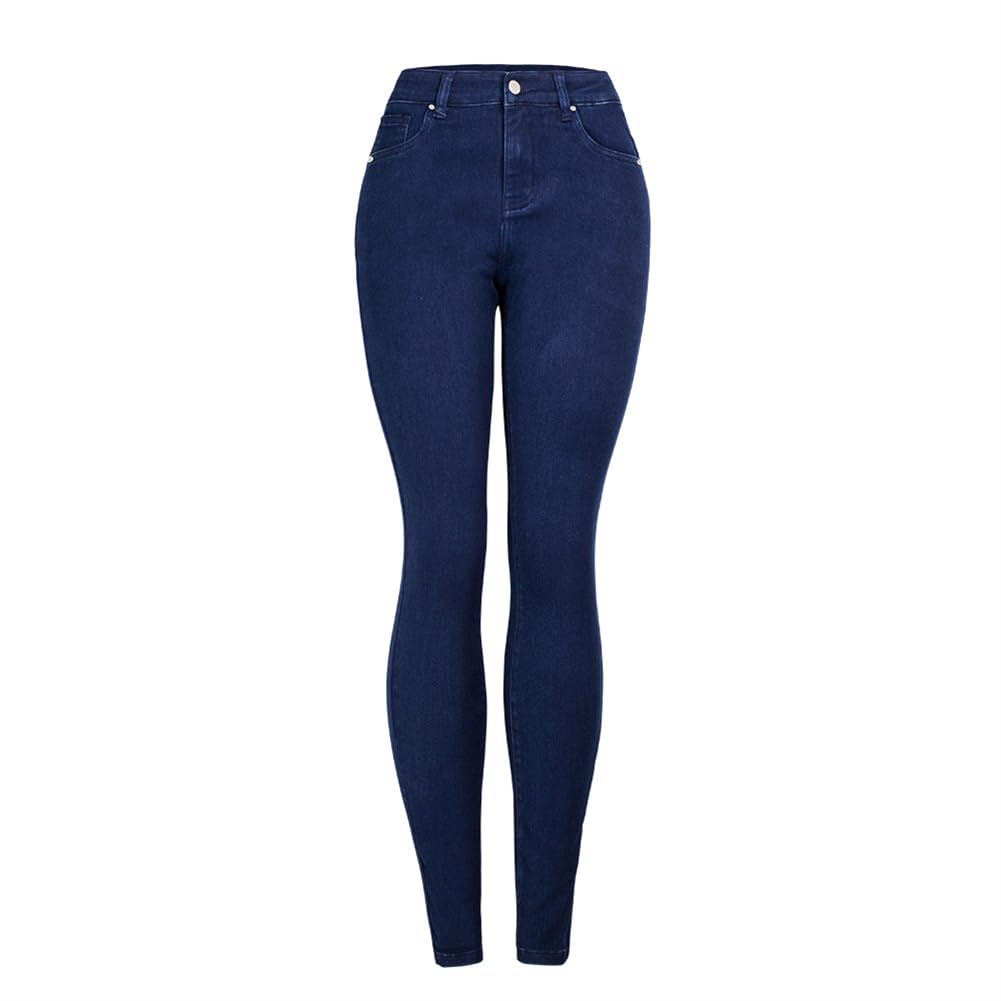 Pies De Primavera Y Verano Pantalones De Pitillo Vaqueros Ajustados En Azul Profundo Pantalones De Mujer
