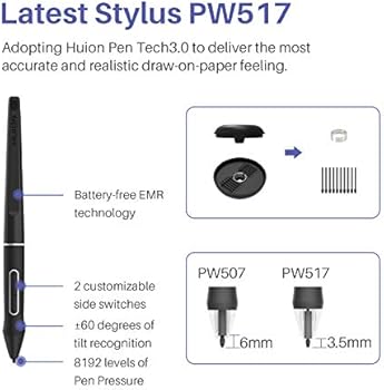 HUION Kamvas 13 Graphics Drawing Tablet with Screen Full Laminated Battery-free Pen 8192 Level Pressure Tilt 8 Hot Keys with Adjustable Stand, ...