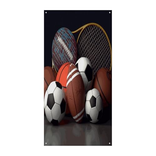 Bannière de porte bienvenue tissu résistant 90x180cm pour grand décor de sport