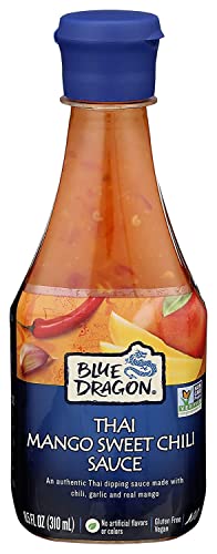 Blue Dragon Thai Mango Sweet Chili Sauce, 10.5 Oz (Pack of 1), Dipping Sauce, Marinade, Squeezy Bottle, Vegan