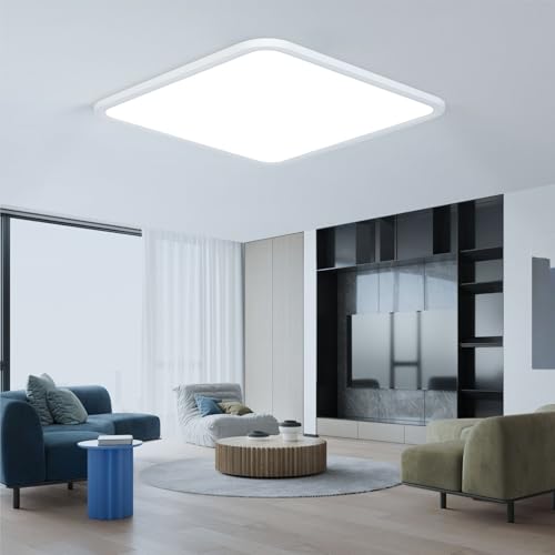 EASY EAGLE Plafon LED Techo, 40CM Superficie Panel Led 6500K, 42W Cuadrada Lámpara de Techo Moderna, Luz LED Techo Para Oficina Dormitorio Salon Cocina Comedor Balcón Baño