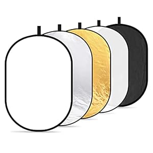 NEEWER 31″x47″/80x120cm Light Reflectors for Photography, Portable 5 in 1 Collapsible Multi Disc with Bag – Translucent, Silver, Gold, Black, White Diffuser for Studio and Outdoor Lighting