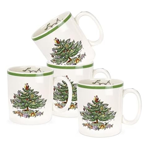 Set of 4 Spode Christmas Tree Mugs Cover