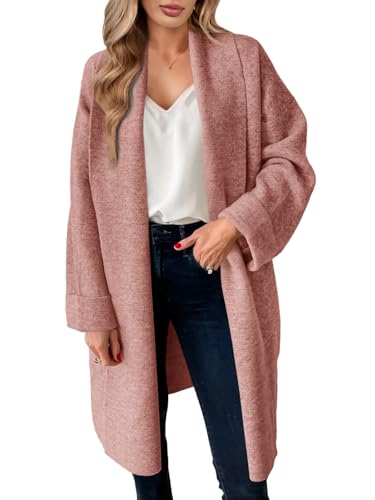 Image of Saodimallsu Womens Long Cardigan Sweaters Chunky Open Front Oversized Slouchy Knit Fall Trendy Coatigan Jackets