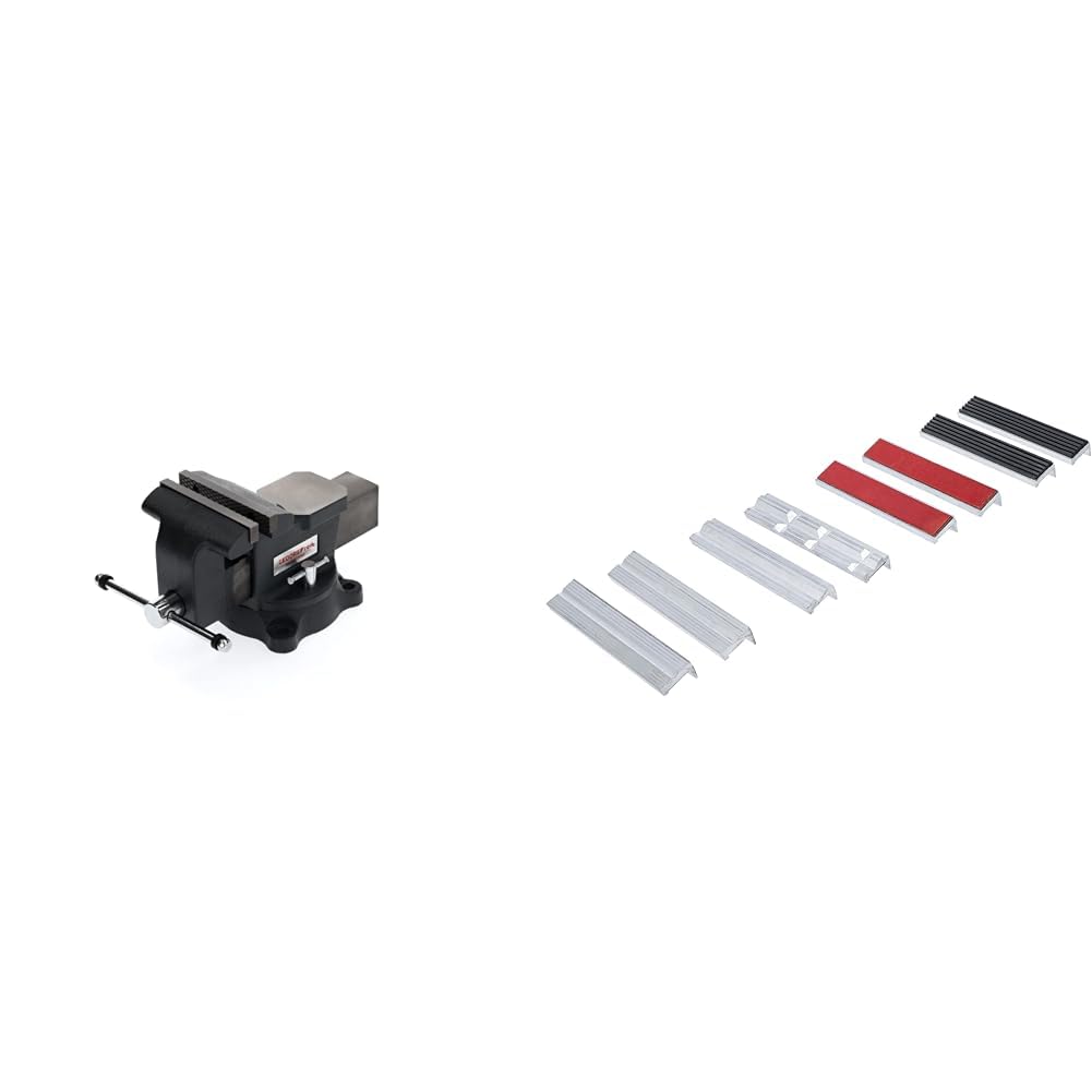 GEDORE red Parallel-Schraubstock mit Amboss & BGS 8442-2 | Schraubstock-Schutzbacken-Satz | 8-tlg. | Aluminium | 150 mm | mit Magnet | Alu | Schonbacken
