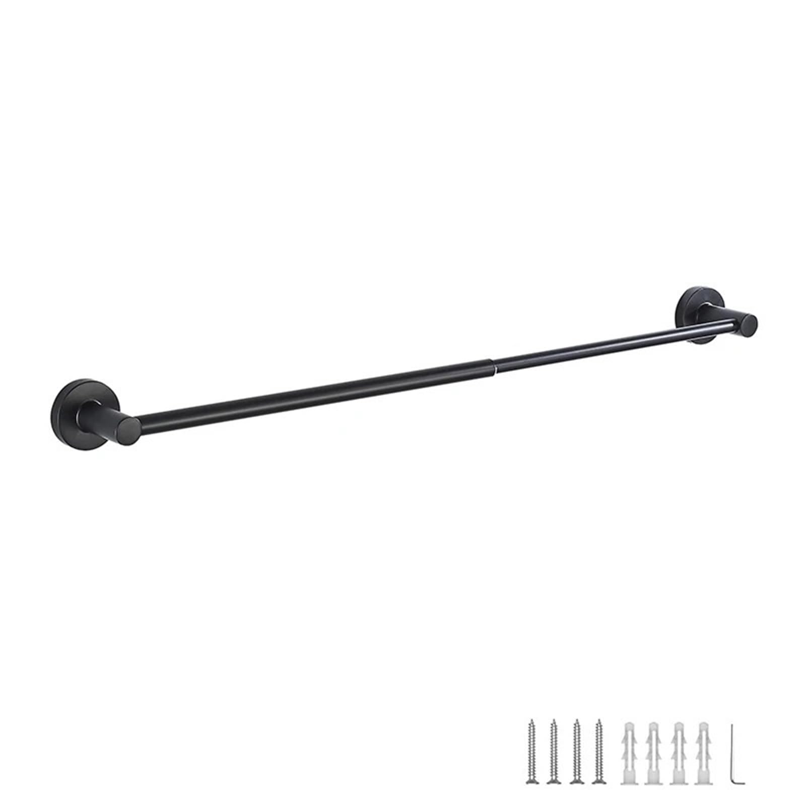 Bathroom towel rail Bathroom Retractable Towel Single Bar Black, Chrome Rack Extended Drying Hanging EL81024(Black)