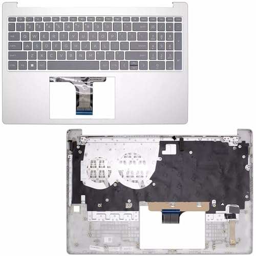 RTDPART Laptop PalmRest&Keyboard For HP Pavilion 15-FD0000 N36758-001 gray keycaps without fingerprint United States US Silver new
