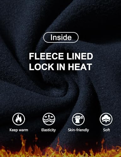 Image of THE GYM PEOPLE Thick High Waist Yoga Pants with Pockets, Tummy Control Workout Running Yoga Leggings for Women