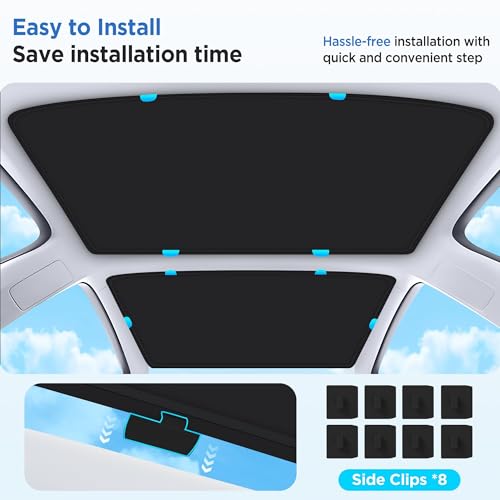 Image of 2026 Upgrade Sunshade Roof for Tesla Model 3 Highland 2022-2026 [No-Gap /Sag-Free] Heat Insulation Glass Roof Sunshade Sunroof for Tesla Model 3 Accessories 2026 2025 2024 202 2022 Black