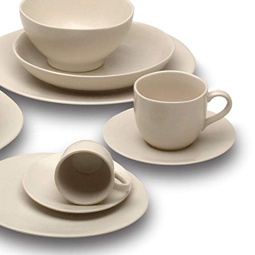 Avet Spain Juego de Tazas para Té con Plato, Gres, Crema, 8.9x8.9x7.3 cm, 6 Unidades Cover