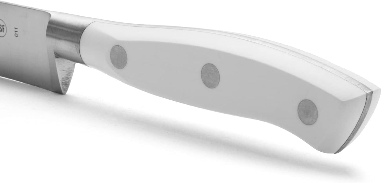 Arcos Kitchen Knife 6 Inch - Nitrum Stainless Steel and 150 mm blade.Professional Kitchen Knife for Cooking. 226 gr. Ergonomic Polyoxymethylene POM Handle. Series Riviera Blanc. Color White