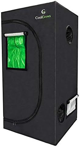 CoolGrows 2x2x4 Feet Small Indoor Mylar Grow Tent (24"x 24"x 48")