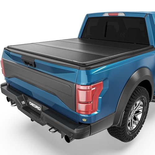 Image of OEDRO FRP Hard Tri-fold Tonneau Cover Fold Truck Bed Covers Compatible with 2015-2026 Ford F150 F-150 with 5.5 Feet Bed