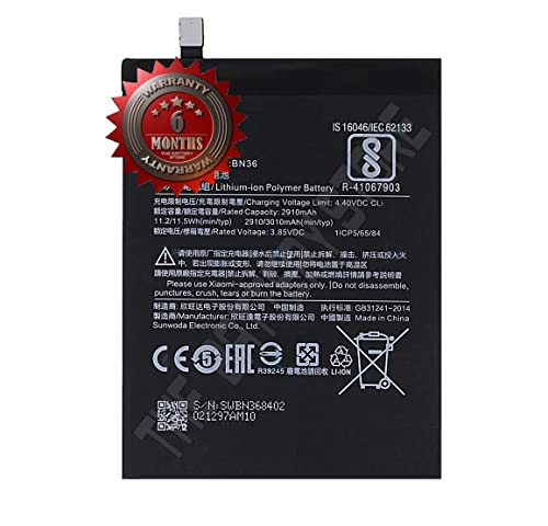 Image of THE BATTERY STORE Original Battery BN36 for Mi A2 Compatible Mi 6X Battery with 6month Warranty and high Capacity Battery Backup. Carefully Check Your Phone Model and Purchase(for MI BN36)