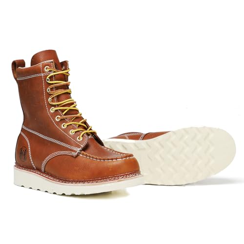Men's 6" / 8" Slip Resiatant Soft Toe Water Resistant Leather Work Boots2