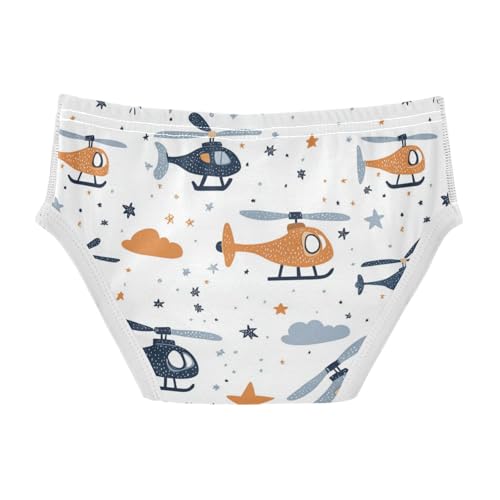 Wusikd Cute Helicopters Boys' Underwear Cotton Clouds Stars Blue Grey Boys Briefs Soft Toddler Underwear 2T2