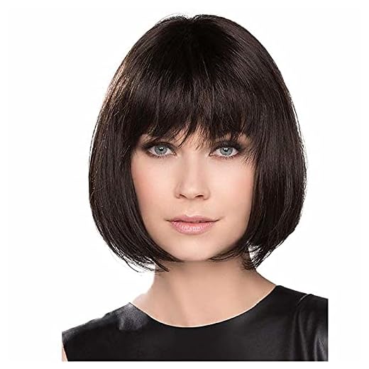 Mänsklig hårblandning peruk medellång naturlig rak bob med lugg mörkbrun blond liv kvinnor het försäljning capless kvinnor kastanj brun beige blond/läckad blond 30 cm