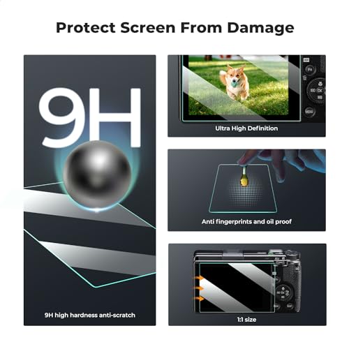 Image of K&F CONCEPT 3pcs Screen Protector Compatible with Sony ZV-E1 /A7 IV /A6700 /A7CII Camera & Hot Shoe Cover, Ultra Clear Tempered Glass Screen Protector, Anti Scratch Bubble Free Ultra Resistant