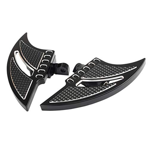Black Motorcycle Driver Floorboards Foot Pegs CNC Blade Tomahawk Passenger Footrest for Touring Street Glide FLHX Breakout Softail Dyna