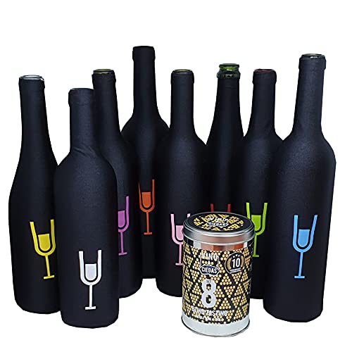 Set de 8 Fundas para cata a ciegas. Bote metalico. Cata de vinos - Accesorio para Vino