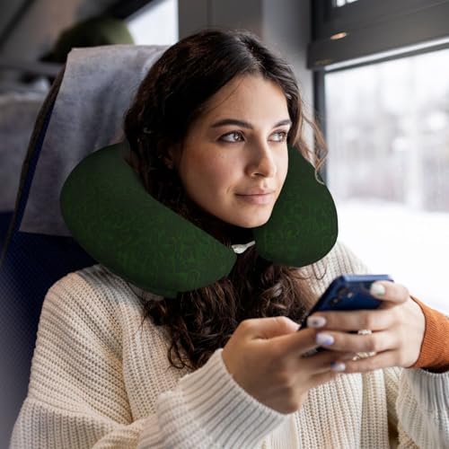 Almohada de viaje de poliéster ajustable negra miniatura 6