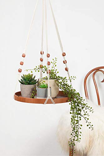 Timeyard Macrame Plant Hanger - Indoor Hanging Planter Shelf - Decorative Flower Pot Holder - Boho Bohemian Home Decor, In Box, For Succulents, Cacti, Small Plants #TOP1