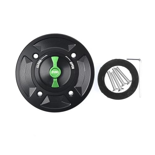 Bouchon de réservoir pour Kawasaki Z900 Z650 Ninja 400 sans clé en alu CNC noir et vert