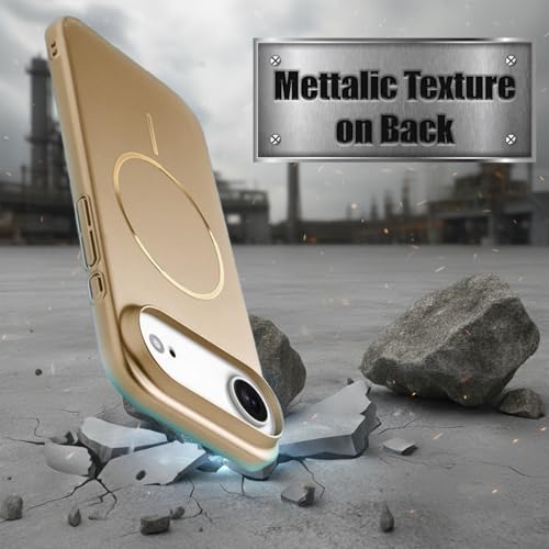 Image of AIBEX Ultra-Thin Mag-Saf Back Cover Case Compatible with iPhone 17 AIR| Slim Fit Scratch-Resistant Matte | Magnetic Wireless Charging | Microfibre Lining | Camera Protection (PC Material) - Gold