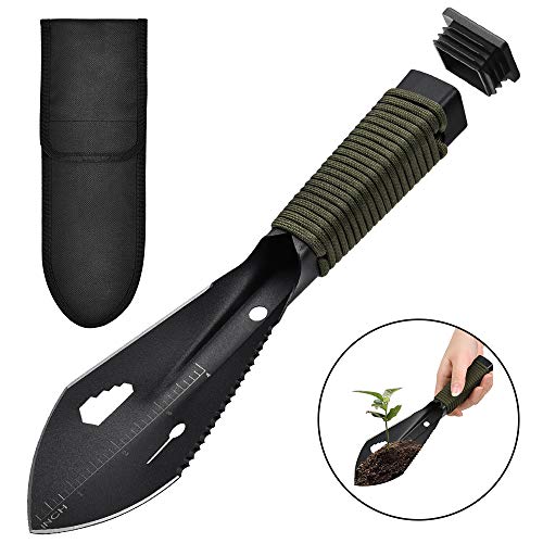 Yeacool Portable Trowel Hand Shovel with Carrying Pouch Multitool for Gardening Camping Hiking