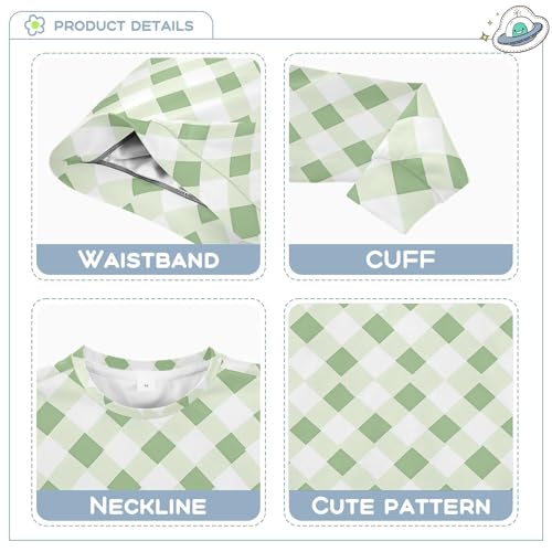 JUNZAN Rhomboid Green White Big Girls Hooded Sweatshirt Fleece Kids Hoodies Boys Party 4T3