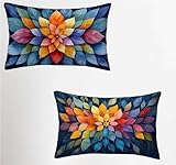 Color Funda Cojin 50x70 Juego de 64, Bohemia Rectangular Funda Almohada 50x70cm con Cremallera Oculta, Suave Terciopelo Fundas Cojines, Fundas de Cojines para Sofá Cama Silla o Jardín Regalo S-8545
