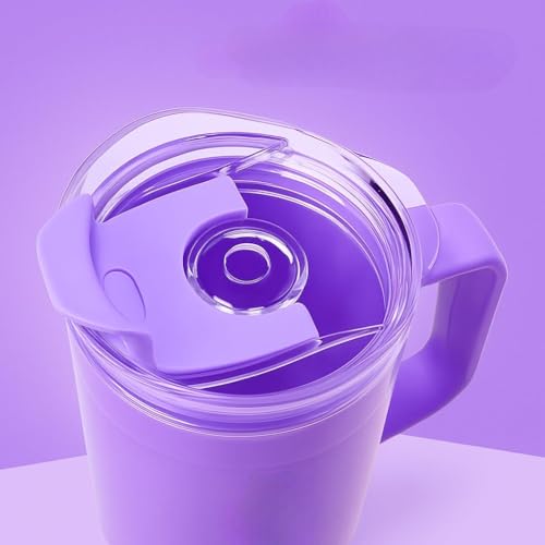 Image of Large Handle Water Bottle with Straw for Desk, Office, Travel - 1200 /900 /300 ML Gradient & Matte Hydration Bottle Set (Purple)
