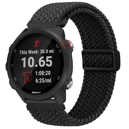 Cinturino Garmin Vivoactive 5 /Forerunner 245/645, 20mm Elastico Intrecciato Cinturini Sgancio Rapido per Garmin vivoactive 3,con Chiusura Magnetica Regolabile