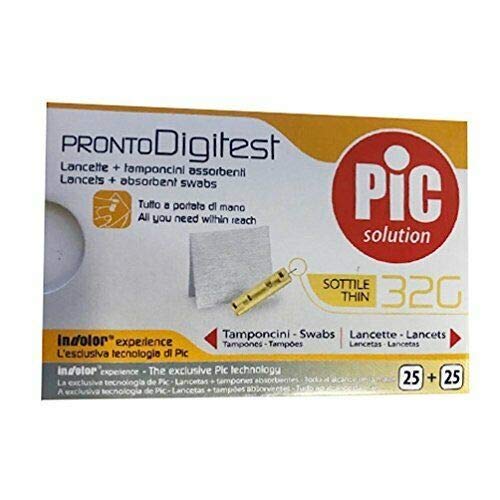 Pic Artsana Artsana Pic Pronto Digitest Lancette G32 25 Lancette + 25 Tamponcini