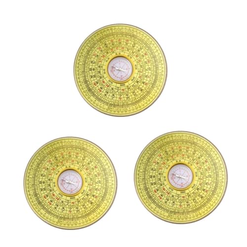 Boussole chinoise vintage lot de 3 pièces cadeau feng shui idéal pour maison et extérieur