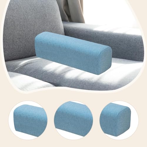 Coussin d'appuie-bras rectangulaire bleu clair en mousse haute densité - 3