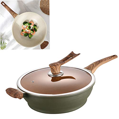 SGKOMN Utensilios de Cocina antiadherentes, Sencillos y avanzados, con Menos Humos, Revestimiento de Seguridad y protección del Medio Ambiente, Resistentes al Calor y fáciles de LIM(28cm)