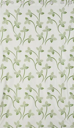 Image of Floral Printed Home Decor Curtains for Living Room, Bedroom Doors and Windows Panel, Parda, Eyelets Hanging, Green, 4 x 7 Feet, Pack of 2