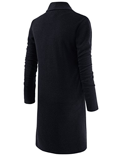 NEARKIN (NKNKTNC803 Mens Slim Cut Look Knitwear Shawl Collar Long Cardigan Sweater Black US M(Tag Size M)