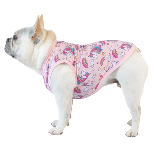Image of CuteBone Dog Shirts 2-Pack Soft Pet Clothes Breathable Summer Vest for Small Puppy and Stretchy Cat Apparel